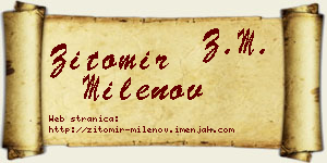 Žitomir Milenov vizit kartica